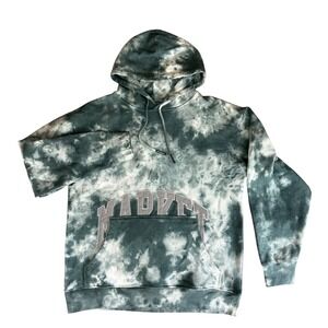 Market Hoodie Mens L Green Tie Dye Arched Logo Pullover Streetwear Skater Urban
